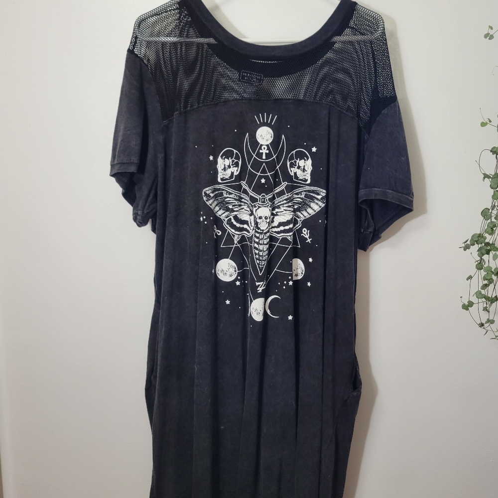Hot Topic T-Shirt Mesh Astrology Print Pocket Dress